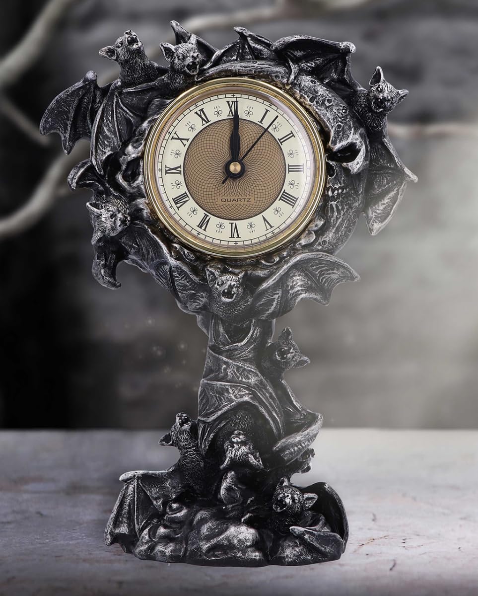 完売！森の妖精 置時計 Amazon.co.jp: Nemesis Now Chiroptera Time Bat ゴシック 置き時計